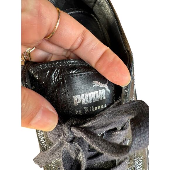 Rihanna Fenty x Puma Black on Black Creepers Wrinkled Patent Lace Up Shoes - 7.5 - Picture 7 of 11